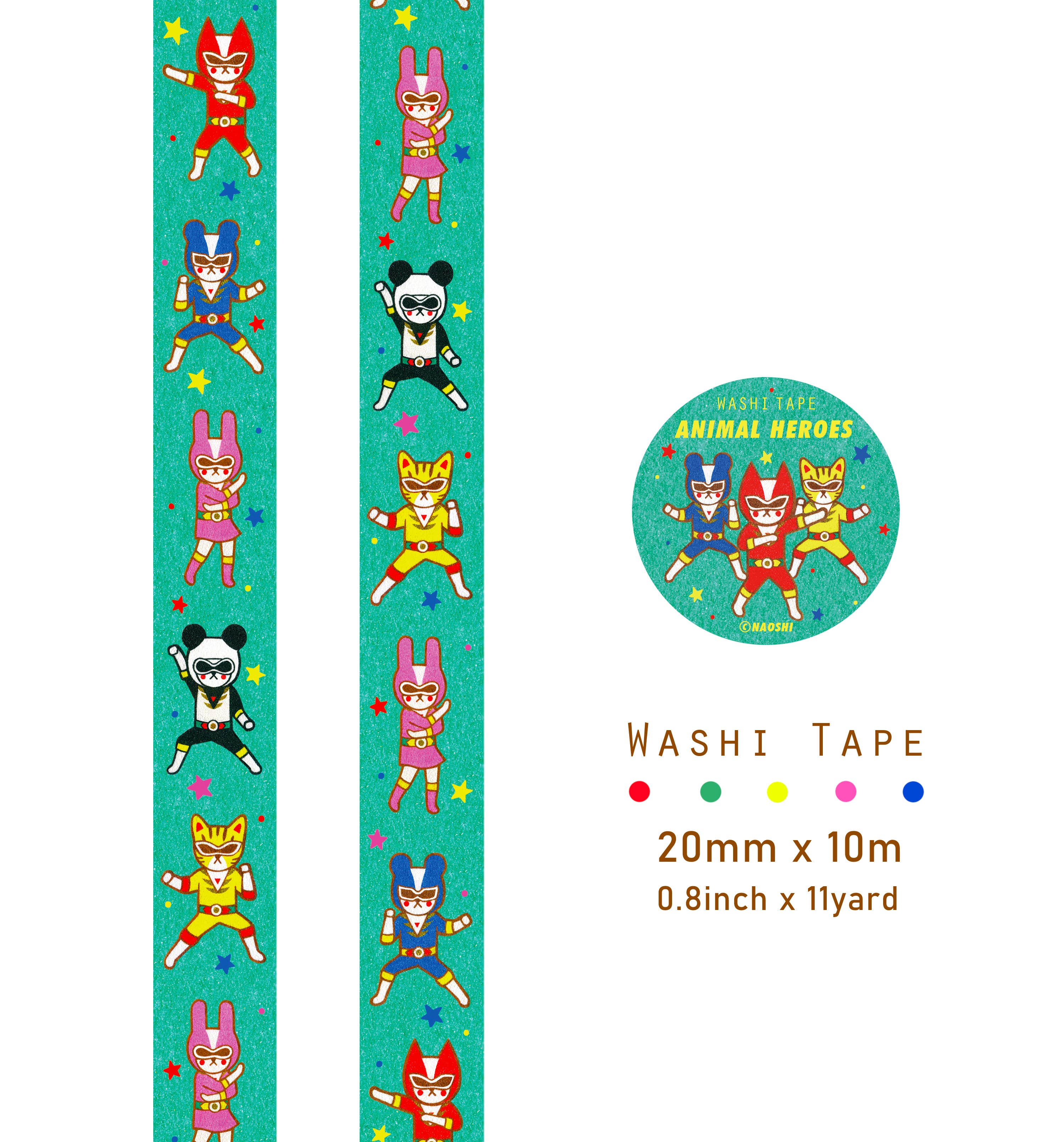 【Washi Tape】Animal Heroes