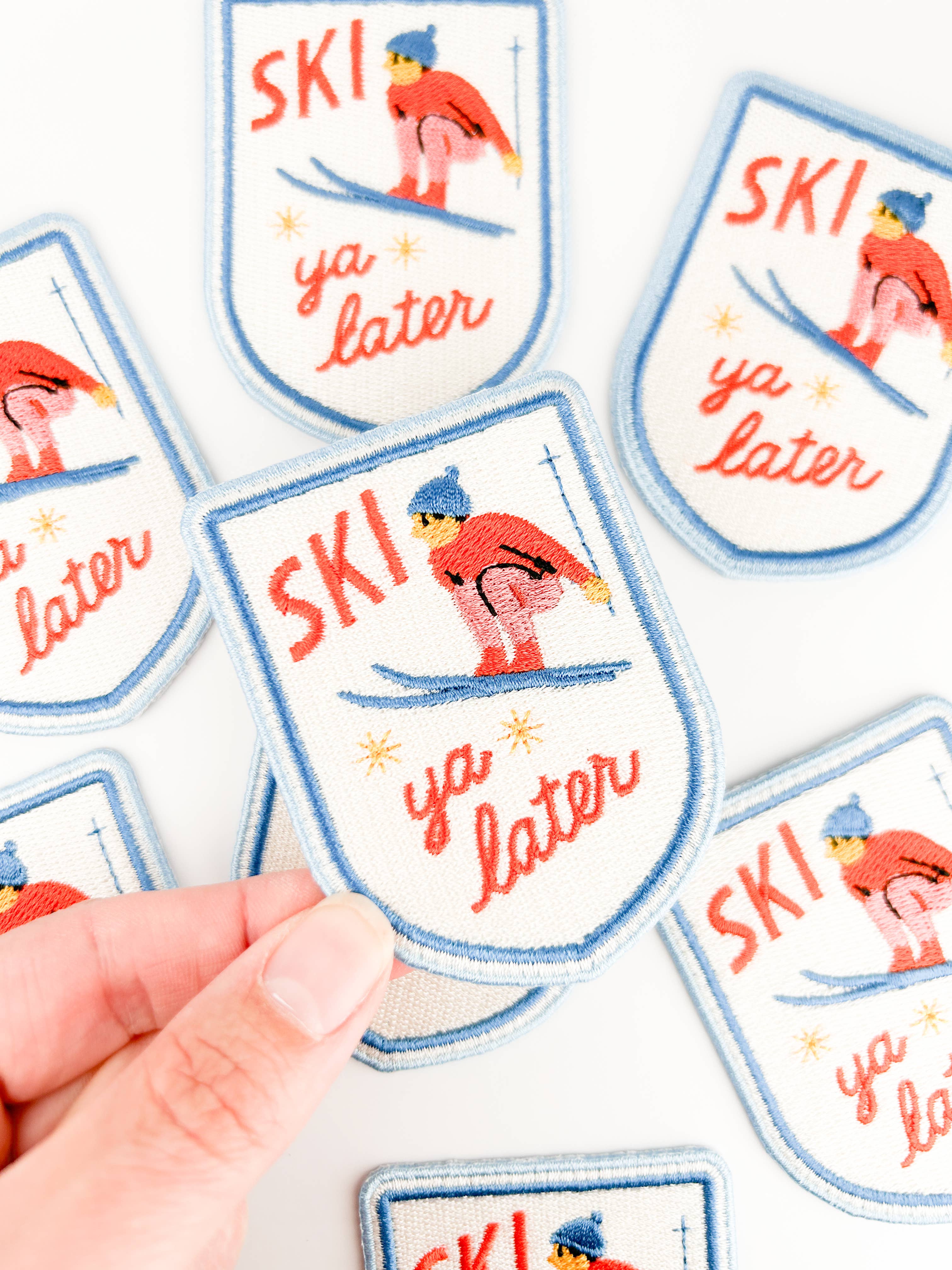 Ski Ya Later Patch | Retro Skiing Embroidered Iron On Patch 
