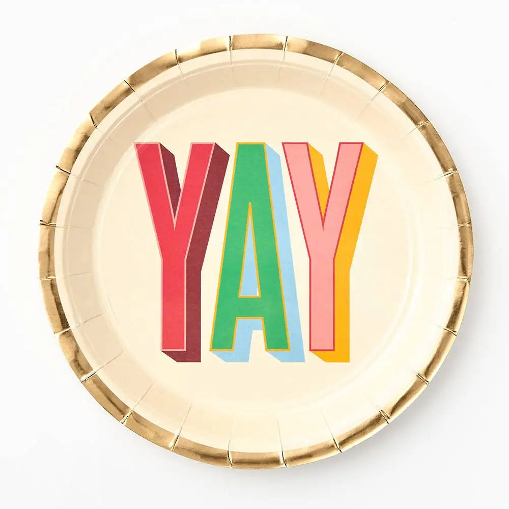 Yay Typography Large Disposable Plates image 0
