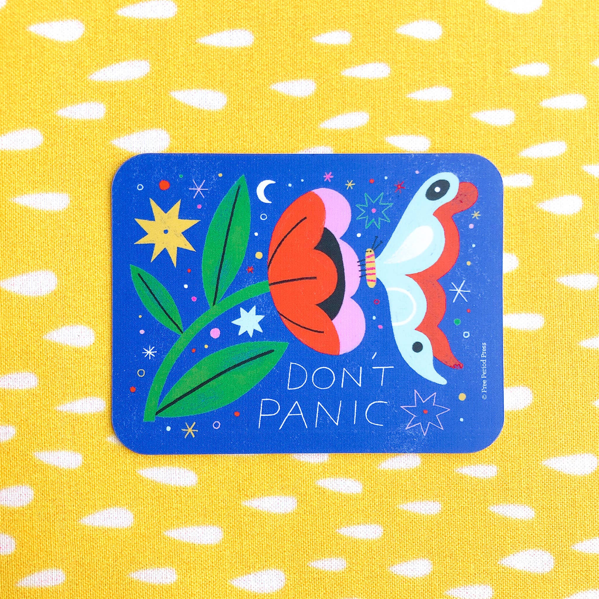 Don't Panic Butterfly Flower Vinyl Decal Sticker