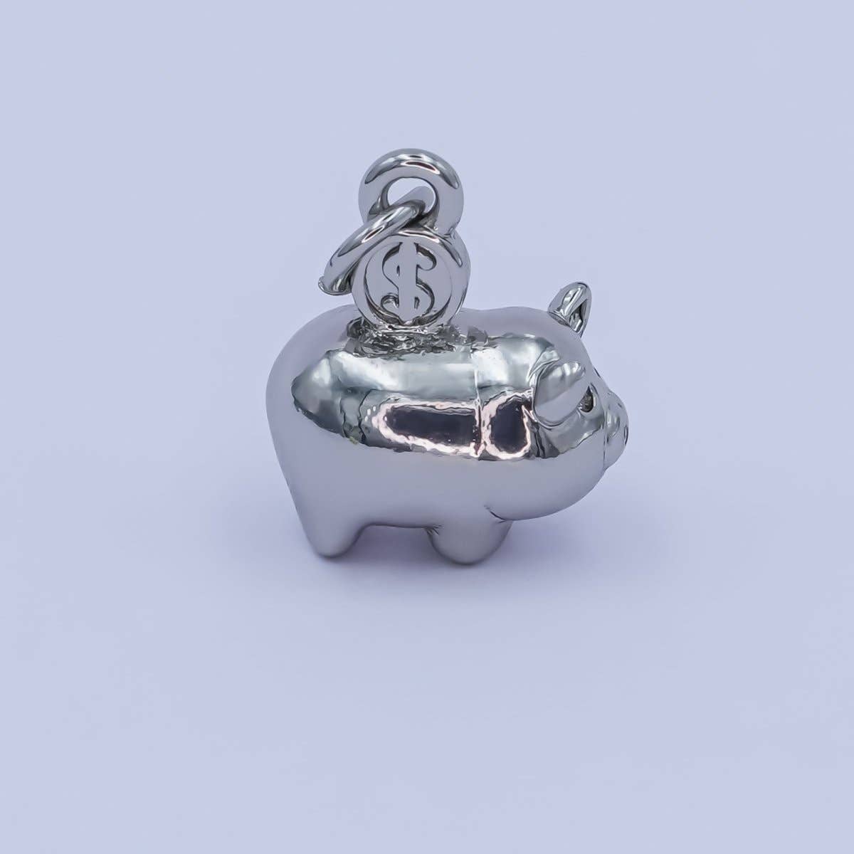 24K Gold Filled Piggy Bank Money 3D Multidimensional Charm in Gold