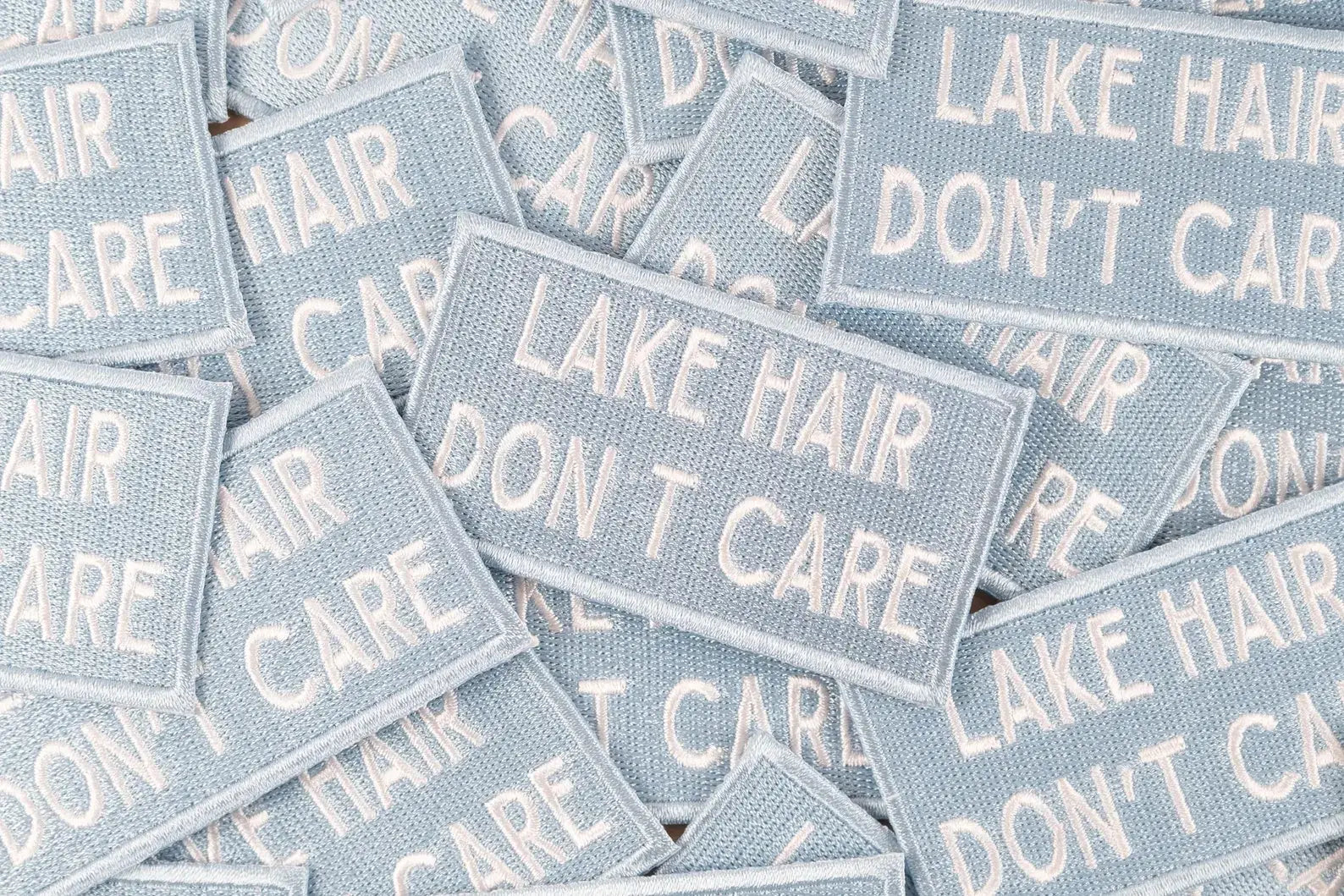 Lake Hair Don't Care Embroidered Iron-On Patch Weekend Boat