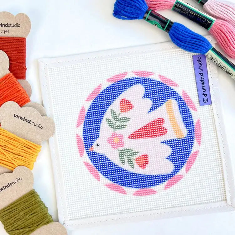 Noon Folk Bird Needlepoint Ornament Kit image 0