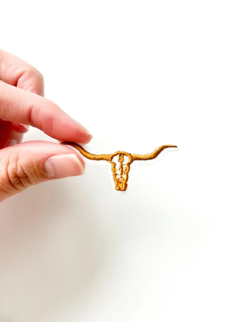 Longhorn Embroidered Iron on Patch for Hats & Clothing