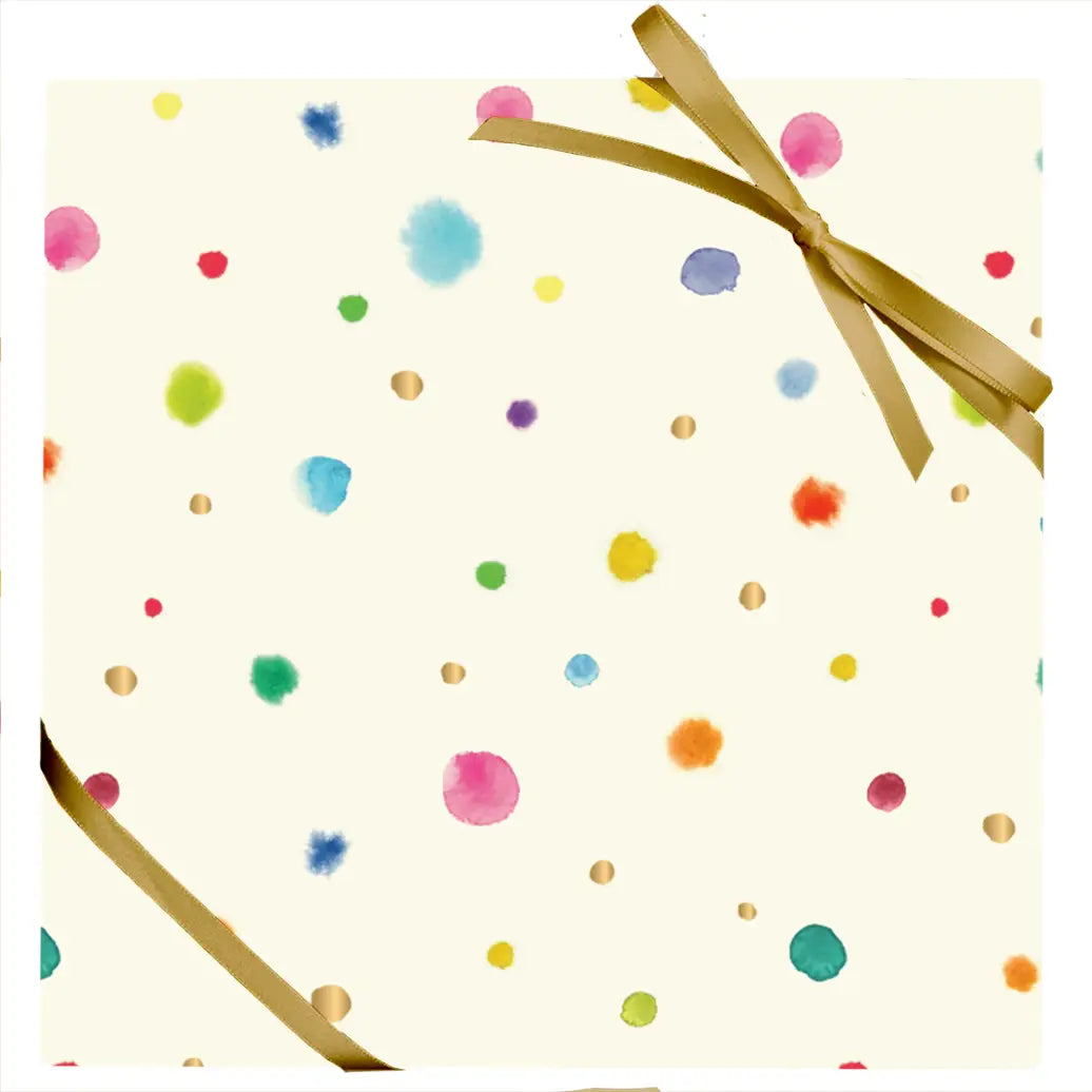 Colorful Watercolor Dots Stone Wrapping Paper image 0