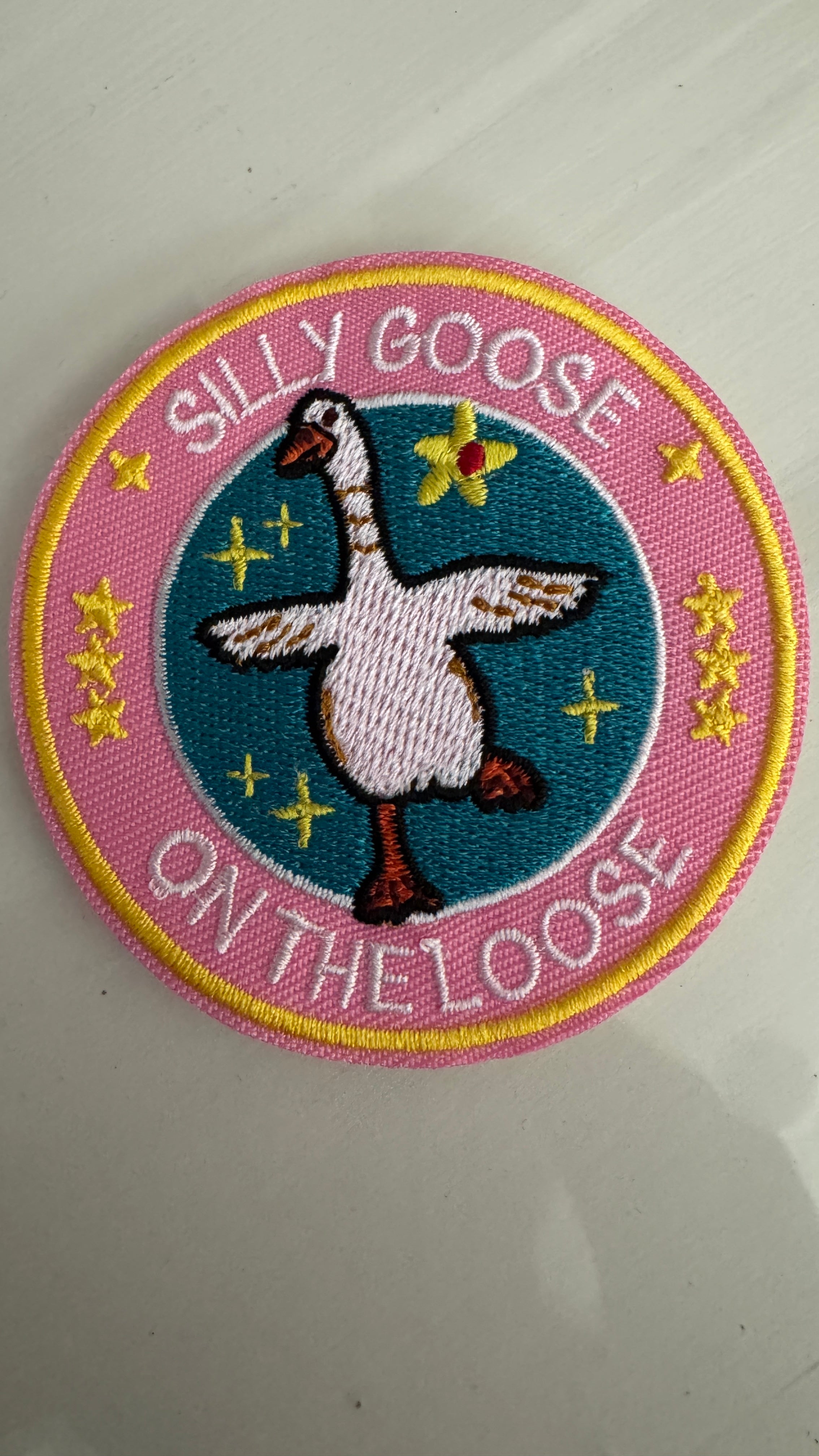Silly Goose On The Loose Embroidery Iron On Patch
